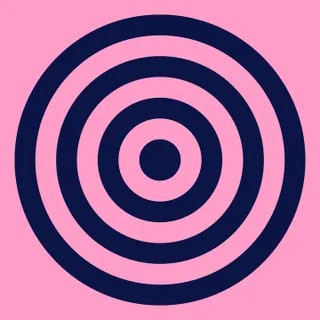 Navy concentric rings on pink